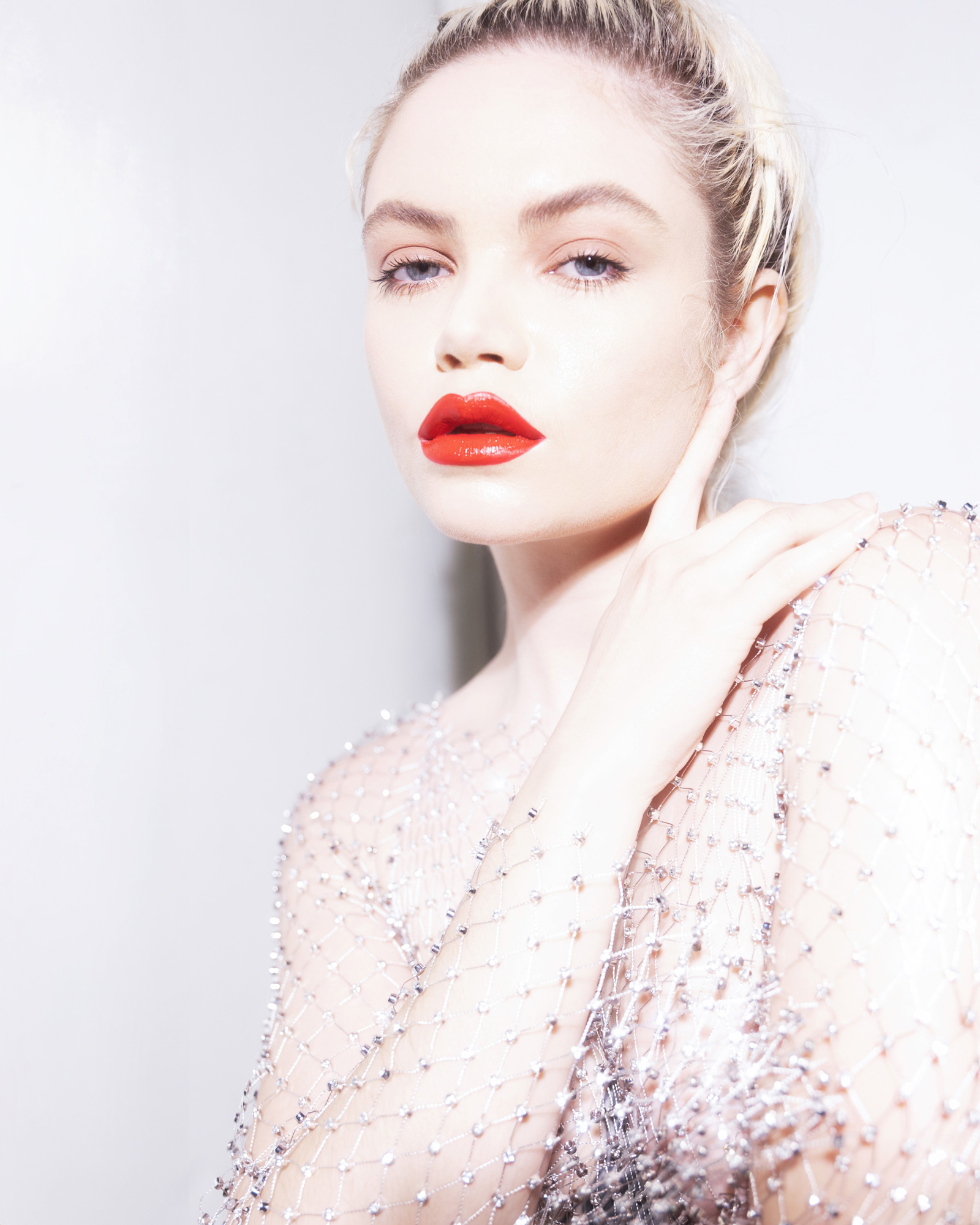 Beauty Photoshoot with red lip, Zoe Model Walid Azami